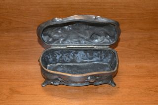 Art Nouveau Antique Gilt Metal Ring Casket J.  B.  Jennings Brothers Model 595 3
