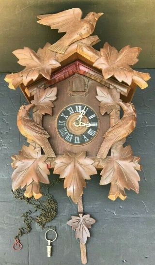 Old Vintage Black Forest German Germany Cuckoo Coo Coo Clock