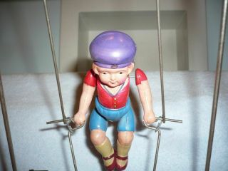 Pre War JAPAN Wind - Up SKIPPER Swinging Trapeze Acrobat Celluloid Clockwork BOXED 4