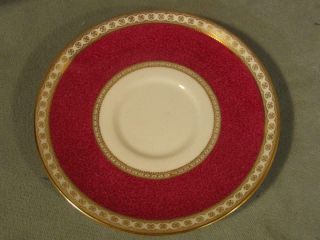 FINE SET 4 WEDGWOOD ULANDER RUBY POWDER CREAM SOUP BOWLS & SAUCERS 4