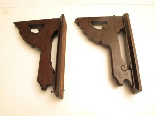 Antique Victorian Wooden Shelf Brackets Walnut 1880 