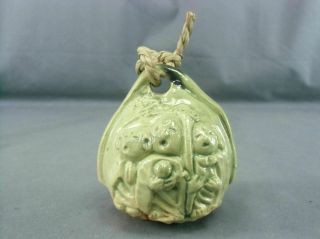 Japanese Clay Bell Dorei Ksitigarbha Mizo Hand Made Vtg Pottery Yakimono Dr132