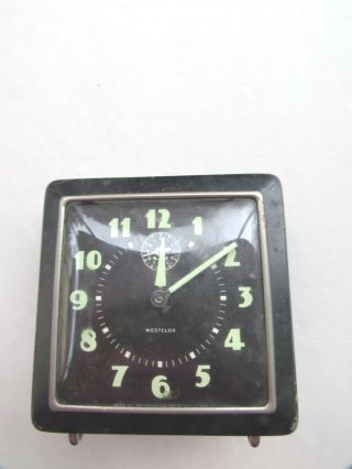 Westclox Alarm Clock Black Dial Glow In The Dark Numbers And Hands