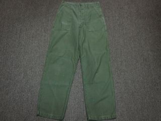 Vtg 60s Vietnam Us Army Military Cotton Utility Trouser Pants Og - 107 32/33 30/30