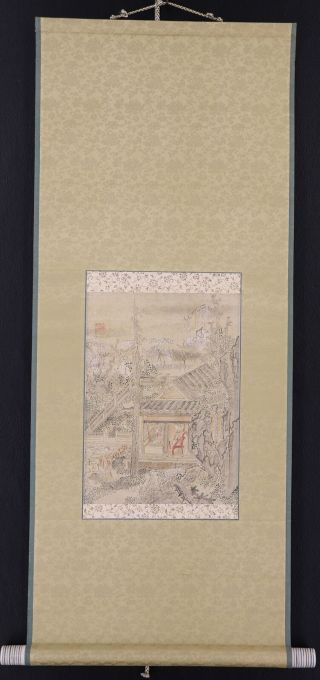 JAPANESE HANGING SCROLL ART Painting Sansui Landscape Asian antique E6765 2