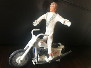 1972 Evel Knievel Ideal Stunt Cycle Bike Harley Action Figure Evil Black Seat