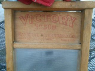 Rare Small Size Glass Victory No.  508 National Washboard Chicago Saginaw Memphis