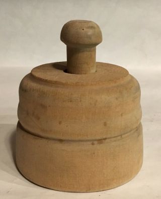 Vintage Wooden Butter Press Mold Flower/Star Design 4” Diameter 2