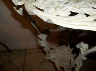Vintage White Painted Iron Metal Plant Stand 2 Tier 26 