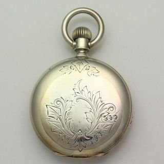 Antique 18s Coin Silver Engraved Hunting Case 13j Elgin 82 Pocket Watch Ca 1882