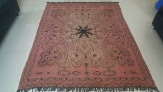 Antique French Paisley Kashmir Square Piano Shawl Wool Size 71 " X56good