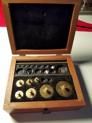 Antique Metric Pharmacy / Chemist Scale Weight Set