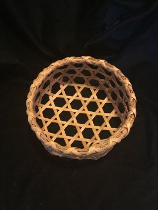 Vintage Hand Woven Open Weave Basket Cheese Basket Style 7 1/4” X 3 1/2” 3