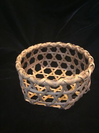 Vintage Hand Woven Open Weave Basket Cheese Basket Style 7 1/4” X 3 1/2” 4