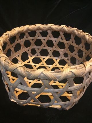 Vintage Hand Woven Open Weave Basket Cheese Basket Style 7 1/4” X 3 1/2” 5