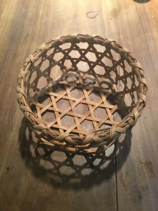 Vintage Hand Woven Open Weave Basket Cheese Basket Style 7 1/4” X 3 1/2” 6