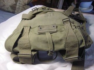 Vintage Army Pack Field Combat M 1945 - - 1949 - 2nd Bn Hq Co.  Stock No.  287