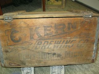 Antique Wood Crate C Kern Brewing Co Port Huron,  Mich Beer Case 1919