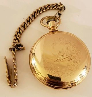 Antique 1888 ELGIN Victorian Gold G.  F.  Gents 11J Pocket Watch 18s, 3