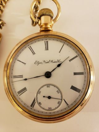 Antique 1888 ELGIN Victorian Gold G.  F.  Gents 11J Pocket Watch 18s, 4