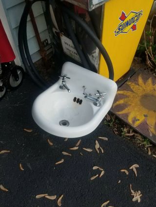 Old Service Gas Station Restroom Sink Very Small