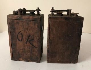 2 Antique Ford Model A / Mod T Wood Battery / Ignition Coil Old Vintage Rat Rod 4