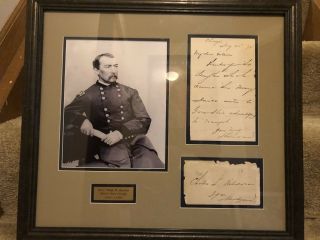 Civil War General Philip Sheridan Signed Personal Letter Framed Us Army Cavalry