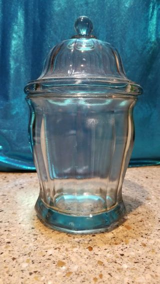 Old Vintage Glass Drug Store Apothecary Candy Jar W/ Lid