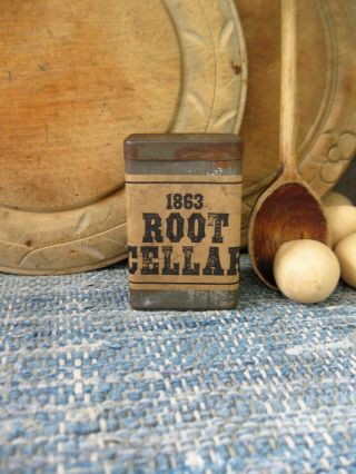 Early Antique Pantry Tin Root Cellar Label