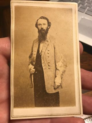 Antique 1860’s Civil War Cdv Photo Arkansas Confederate General James Fagan