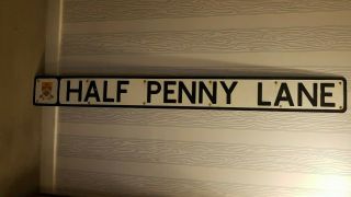 Authentic Lancashire Street Sign Half Penny Lane Pressed Steel