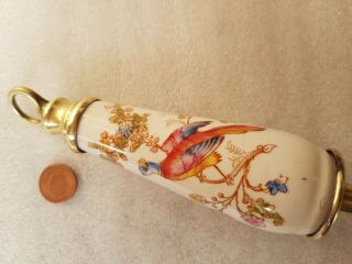 Wow Porcelain Toilet Cistern Pull Light C1920 Antique French Vintage Birds Large