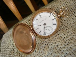 Elgin B W Raymond 18 Sz 17j 1889 Pocket Watch The Winner Gold Fill Case Dbl Snk