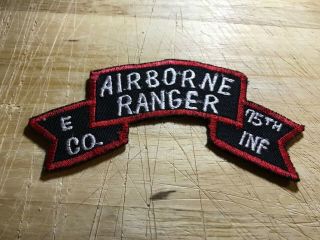 Cold War/vietnam? Us Army Patch - Airborne Ranger E.  Co.  75th Inf Beauty