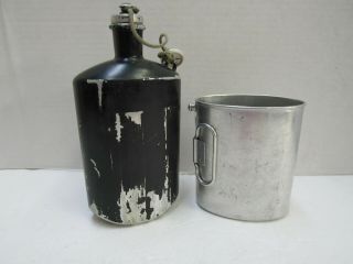 Vintage Swiss Army Canteen Water Bottle 1932 Model M32 W/ Cup Switzerland