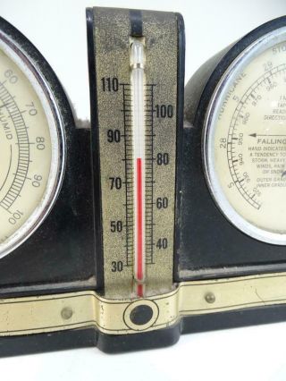 Antique Art Deco Cantilever Hygrometer Swift & Anderson Bakelite Thermometer Vtg 4