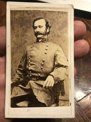 Antique Civil War Cdv Photo Confederate General Mansfield Lovell Orleans