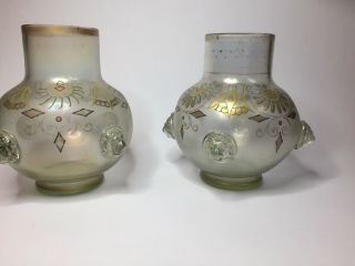 Art Nouveau Glass Vases Fritz Heckert C1900 Signed Pair
