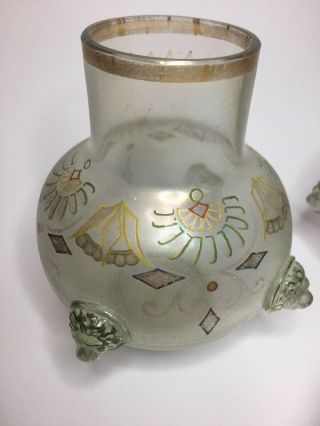 Art Nouveau Glass Vases Fritz Heckert C1900 Signed Pair 3