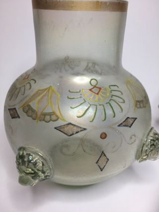 Art Nouveau Glass Vases Fritz Heckert C1900 Signed Pair 4