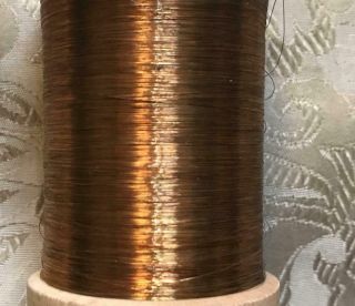 HEAVY VINTAGE REEL FRENCH BRONZE V.  FINE METAL METALLIC WIRE THREAD 250g 10oz 2