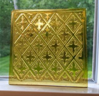 Addison Glass Co Tile For Window Pane Golden Amber Unusual Pattern