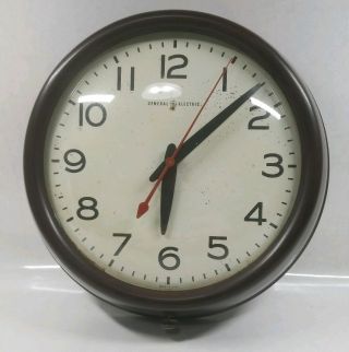 Vintage General Electric Industrial School Wall Clock Bakelite Model 2908b