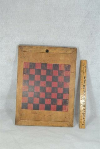 Antique Game Board Chess Checkers Hand Made Painted