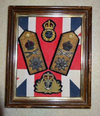 Rare Ww2 Royal Navy Rear Admiral Shoulder Boards Sterling & Gold