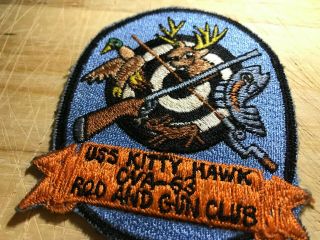 Cold War/Vietnam? US NAVY PATCH - USS KITTY HAWK CVA - 63 Rod and Gun Club - 4