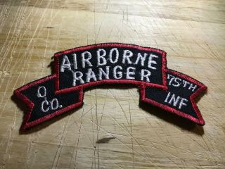 Cold War/vietnam? Us Army Patch - Airborne Ranger O Co.  75th Inf Beauty