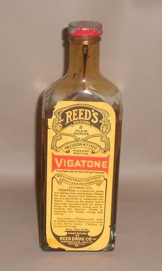 C1920 Antique Quack Medicine Bottle Reed 
