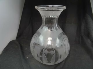 Old Gas Light Shade,  Etched And Cut,  9  Tall 4 5/8  Inside Diameter At Base
