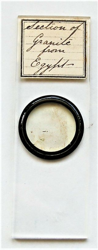 Antique PETROLOGY l MICROSCOPE SLIDE by NORMAN,  GRANITE from Egypt 2